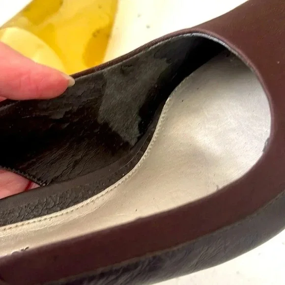 NIB NATURALIZER WOMEN'S ALENA BROWN LEATHER SLINGBACK HEELS Size 7WW NIB - Picture 9 of 16